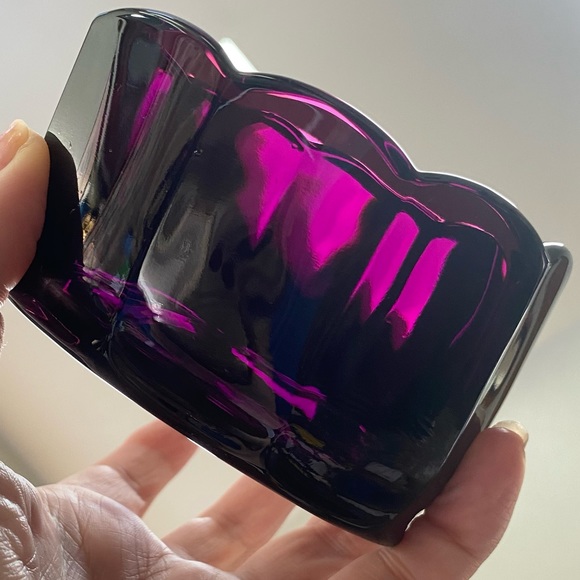 Vintage Clamborn Mule Shoe Translucent Purple Glass Spoon Rest Holder Kitchen - Picture 2 of 9